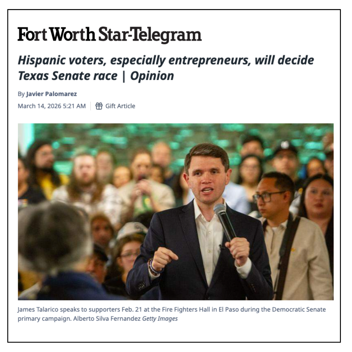 Hispanic Voters, Especially Entrepreneurs, Will Decide Texas Senate Race