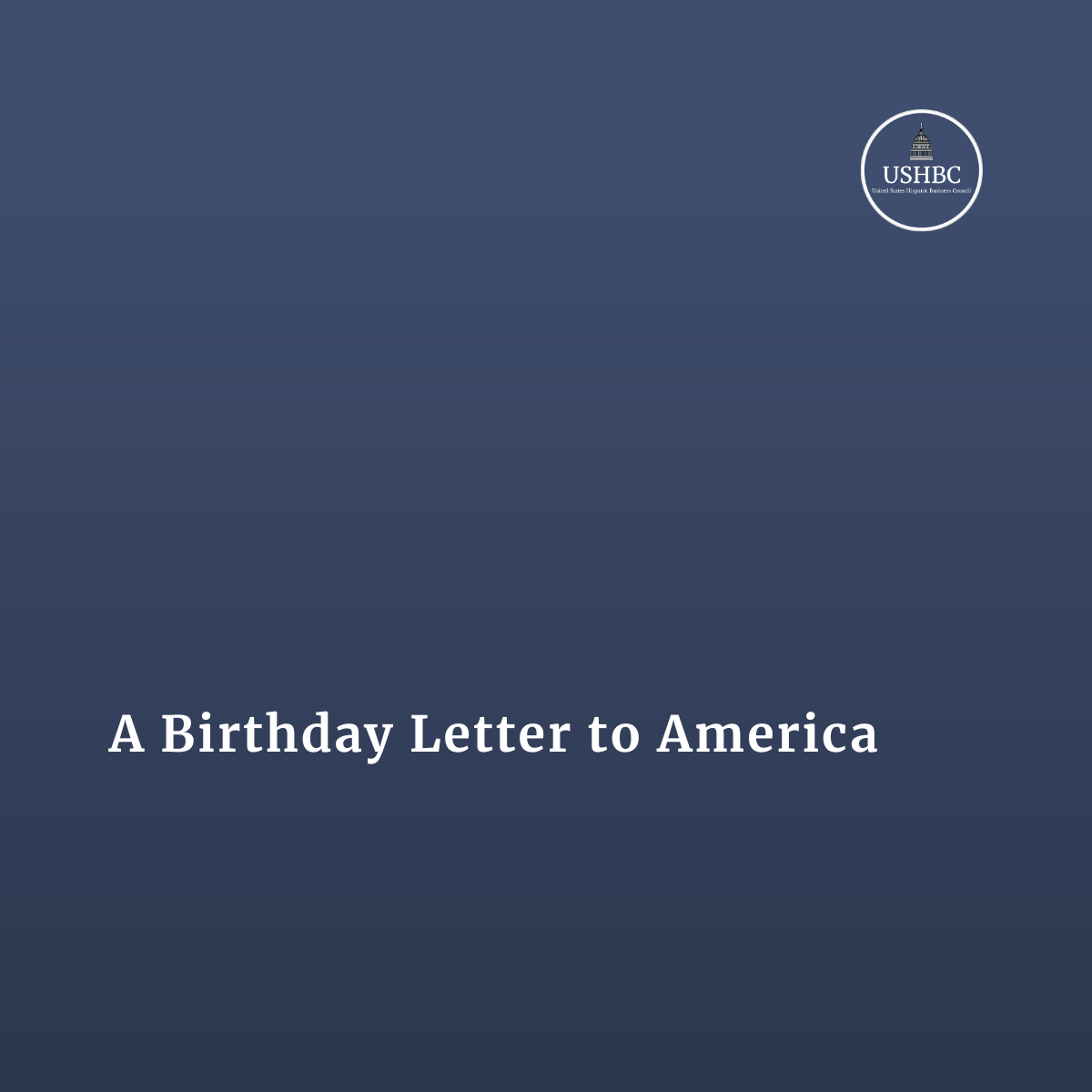 A Birthday Letter to America