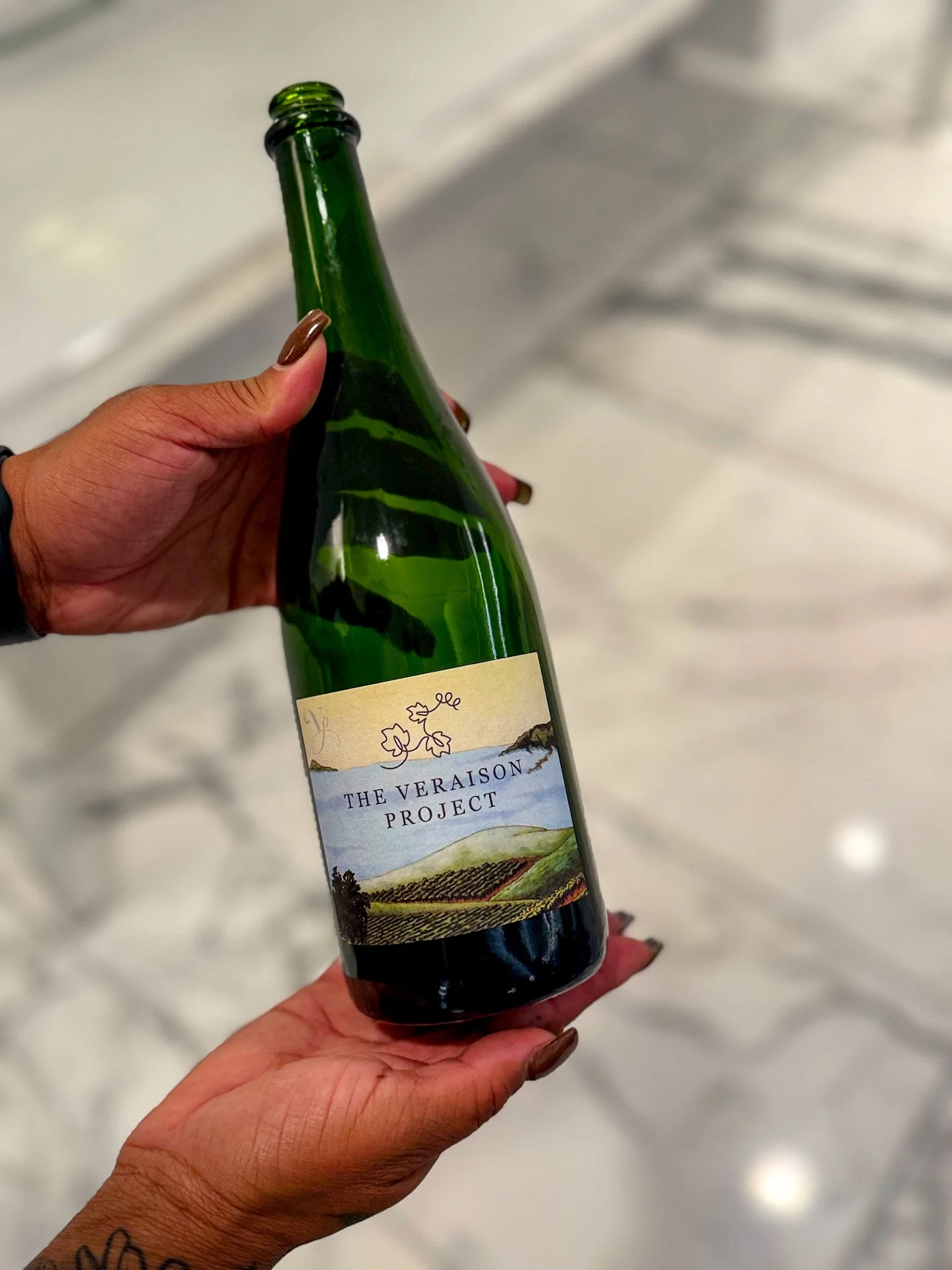 Veraison Project sparkling wine bottle, Violet's Paradise