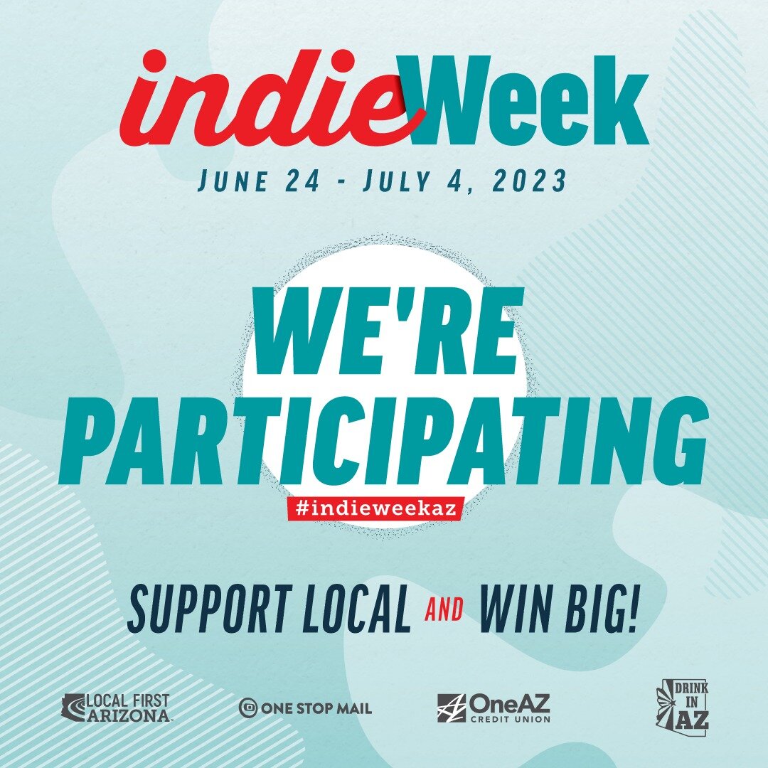 It's Tucson, it's hot and businesses are slower in Tucson in the summer. Check out Indie Week in Arizona and come out and support small local businesses in Arizona! Coming up more info on some fun promotions and prizes, check back tomorrow! #IndieWee