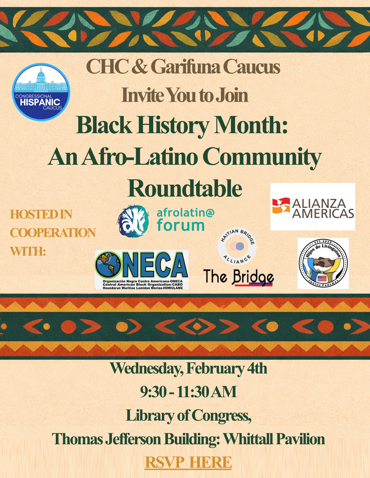 CHC & Garifuna Caucus Black History Month: An Afro-Latino Community Roundtable