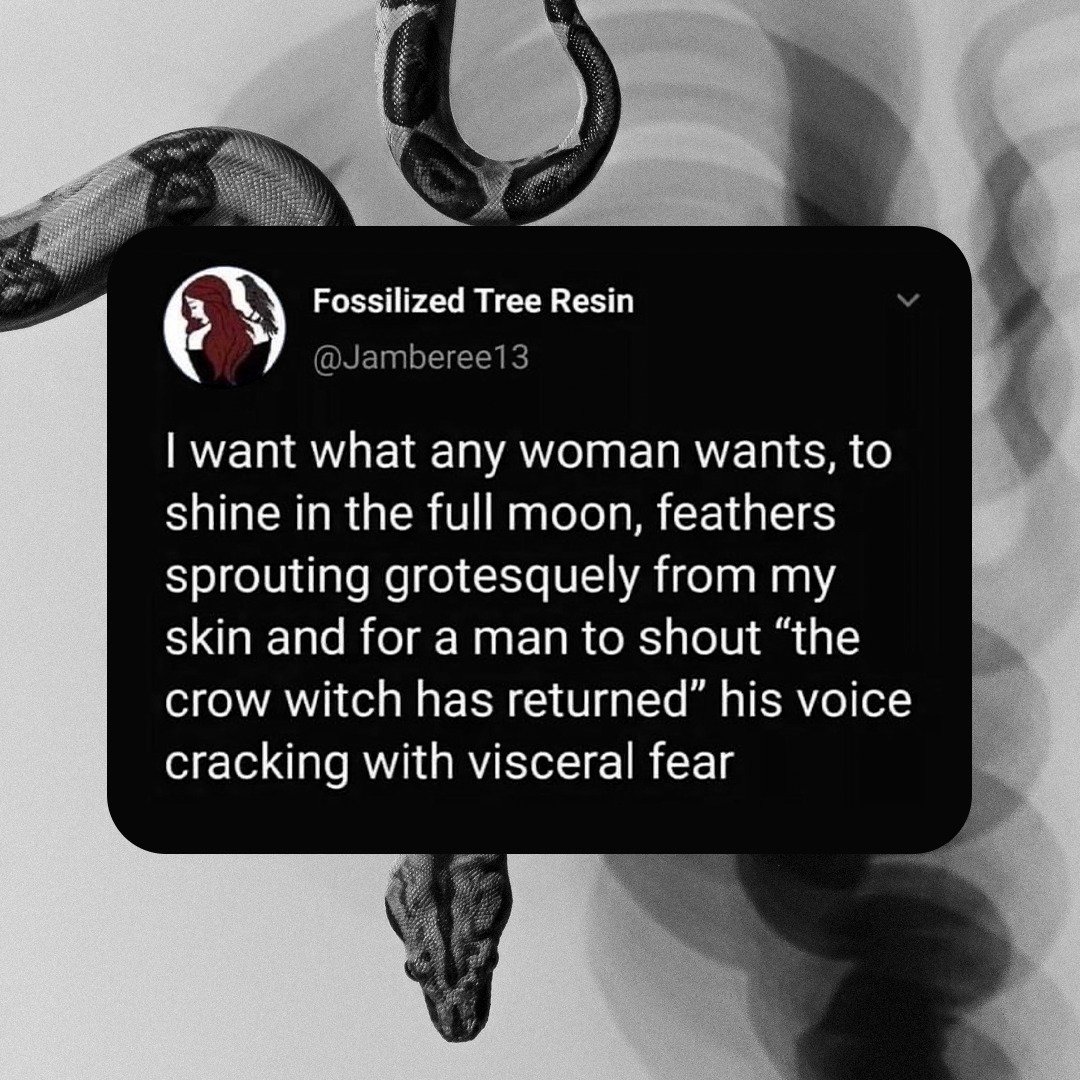 Don't mind us, just in our full moon vengeful crow witch feels.