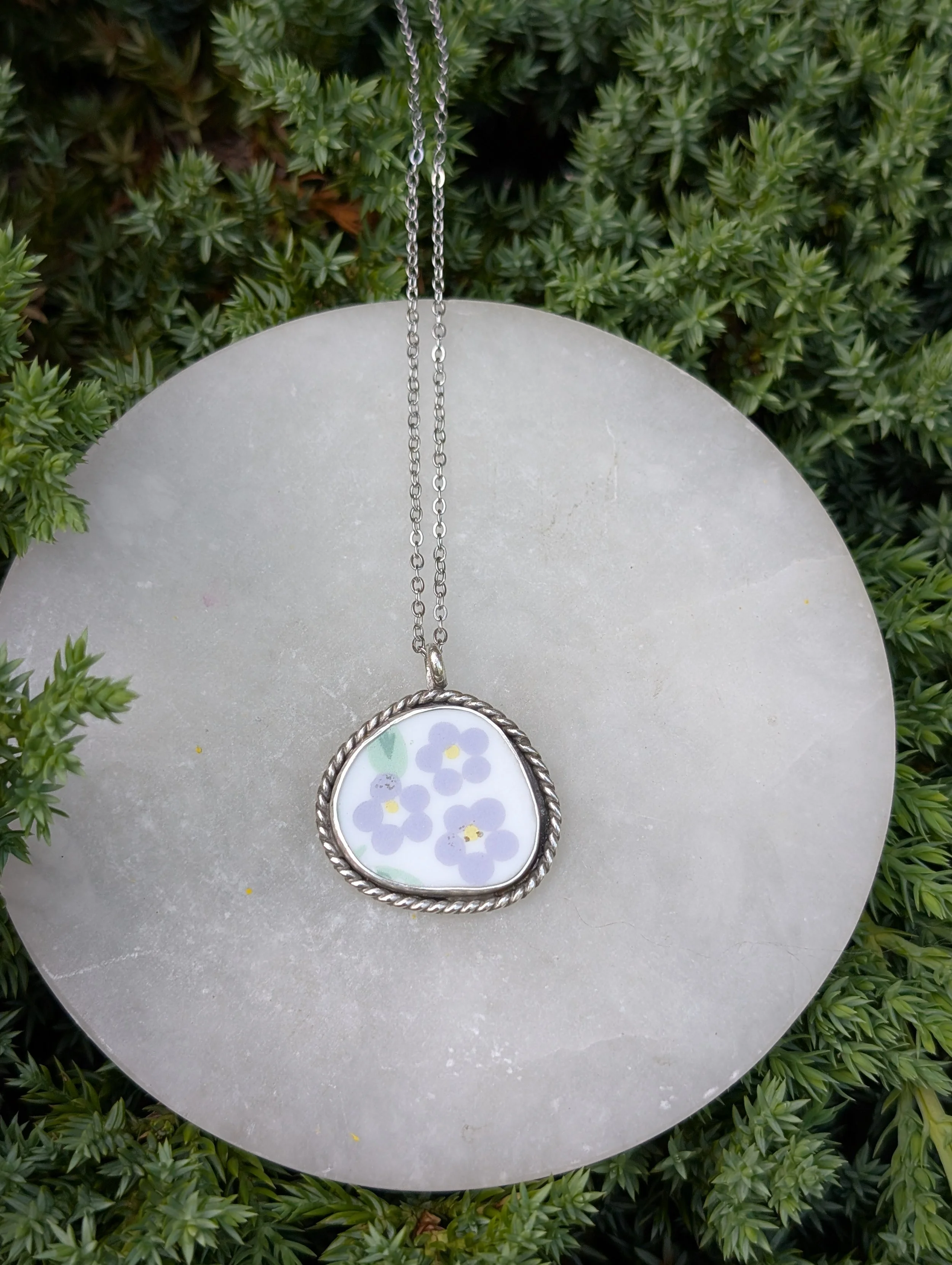 Forget Me Not Corelle Necklace (Purple Flower)