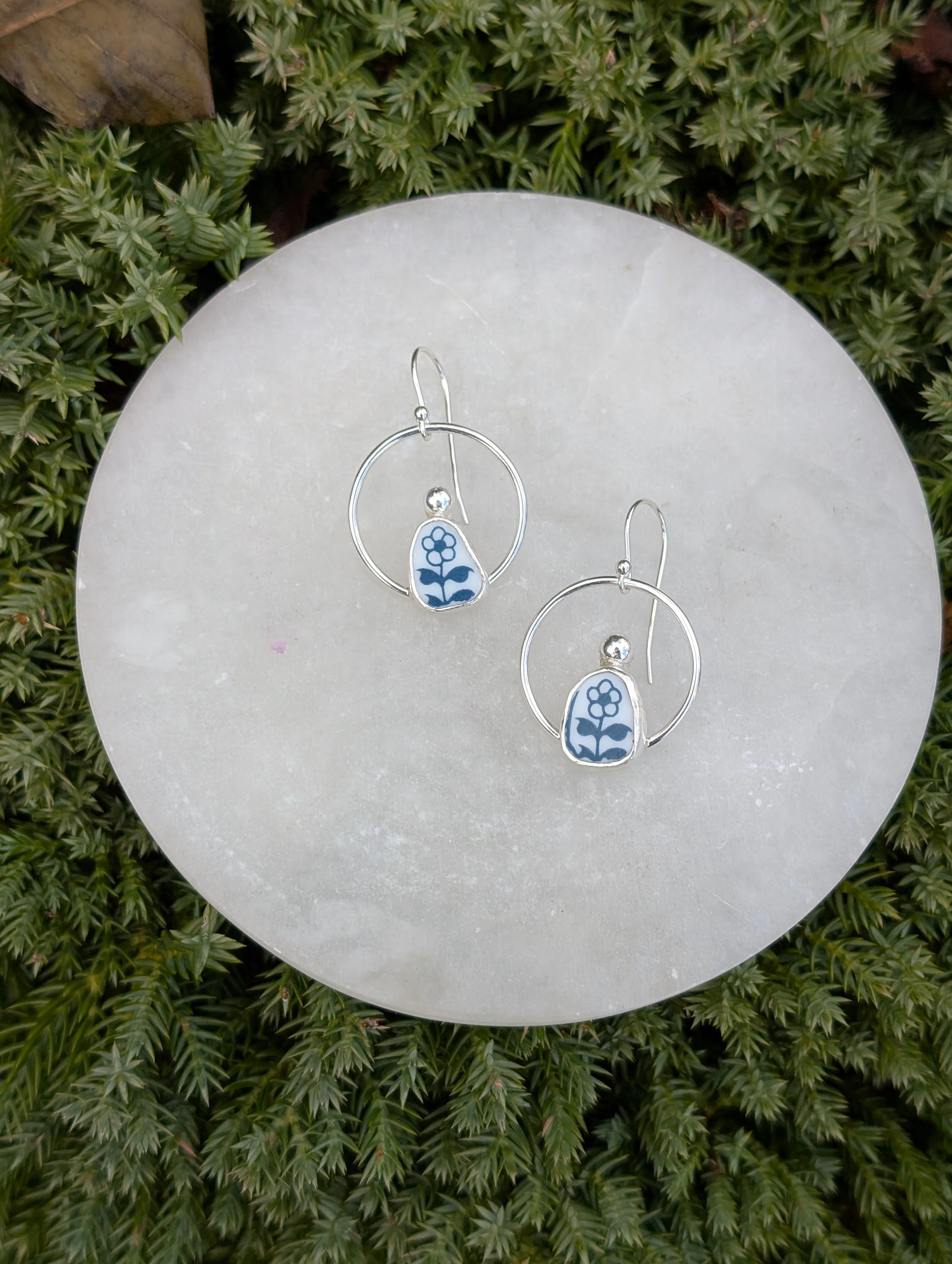 Old Town Blue Small Hoops