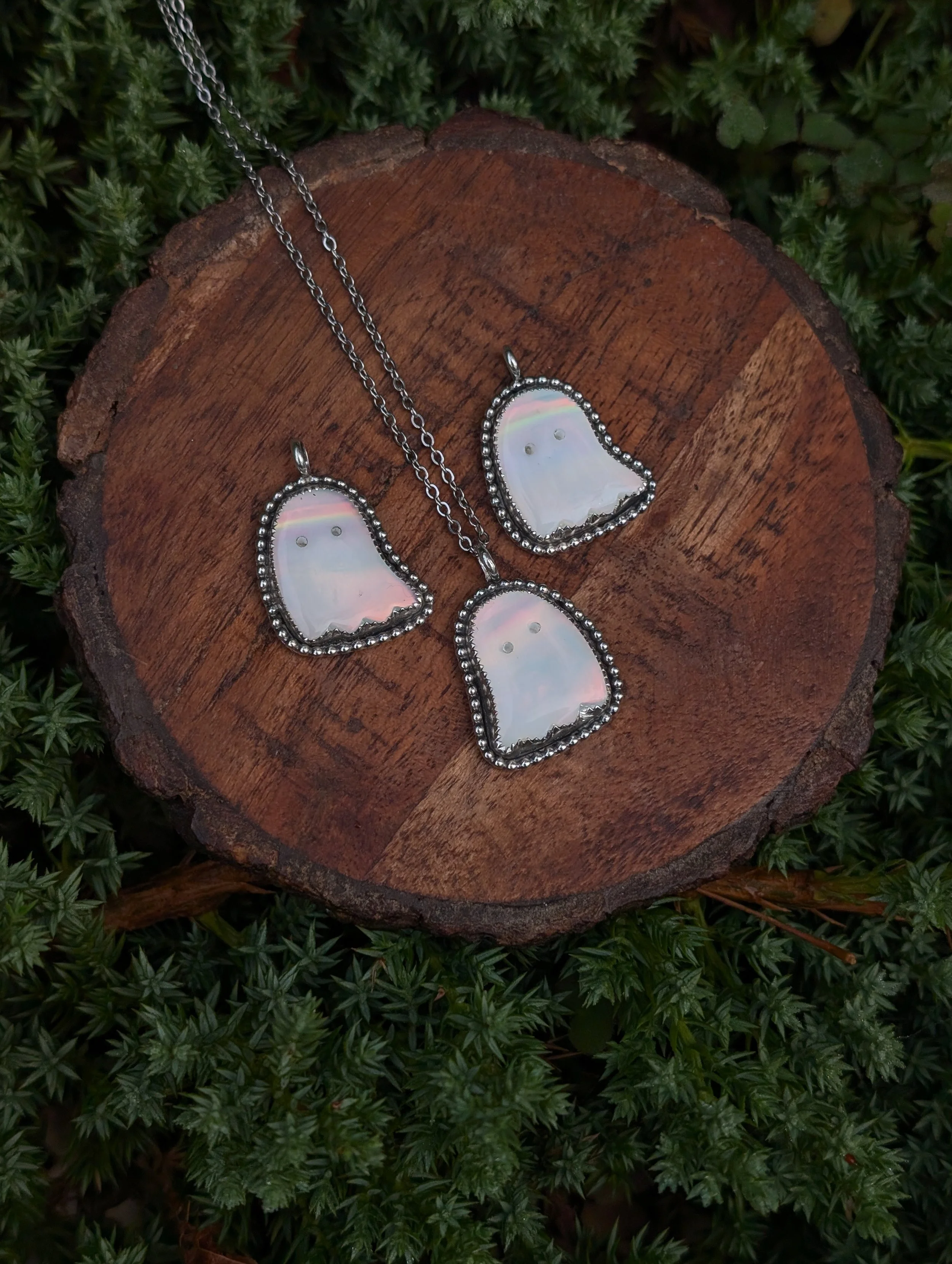 Aurora Opal Ghost Necklaces