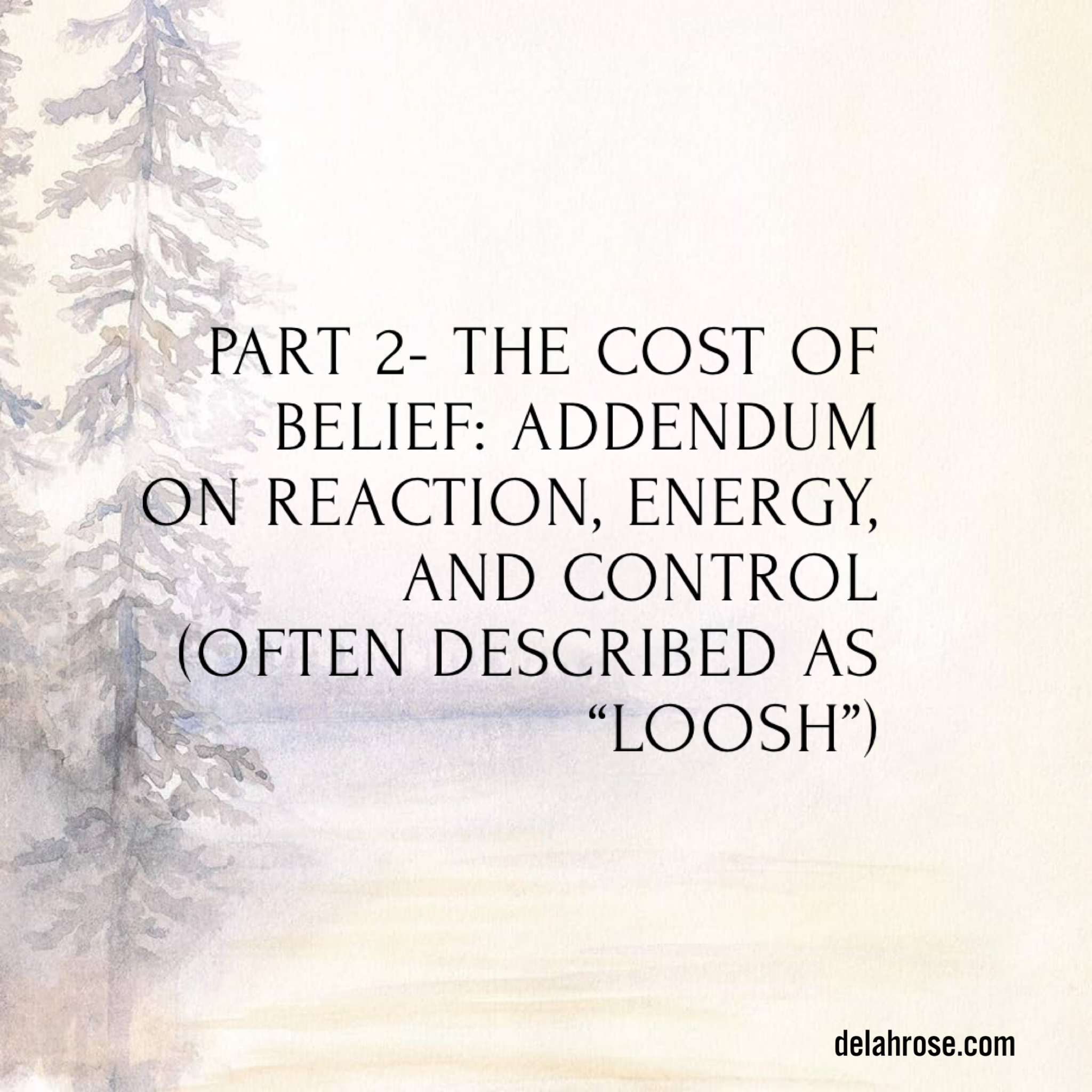 Part Two: The Cost of Belief Addendum On Reaction, Energy, and Control