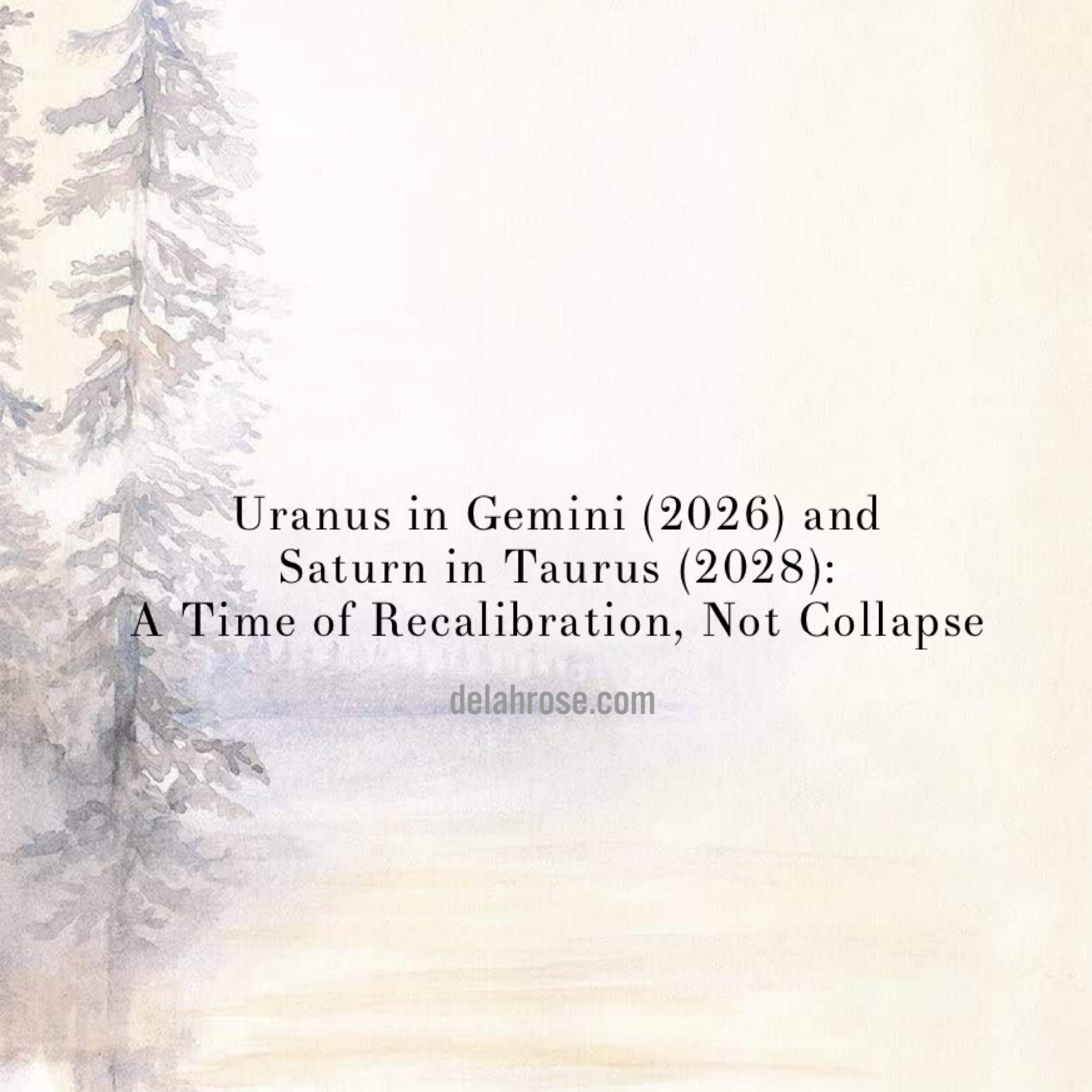 Uranus in Gemini (2026) and Saturn in Taurus (2028): A Time of Recalibration, Not Collapse.