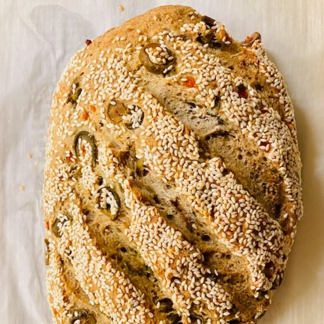 This homemade olive + sesame loaf turned out like a beauty yesterday! 

#OliveSesame #HomemadeBread #GlutenFree #VeganBread #HealthyBaking #PlantBased #VeganFood #GlutenFreeBaking #HomeBaker #VeganRecipes #HealthyEating #BreadBaking #VeganLife #Glute