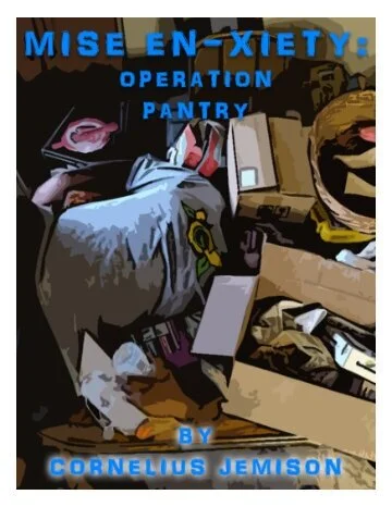 My kitchen actually WAS this cluttered when I got the idea to create this book. Lol.
