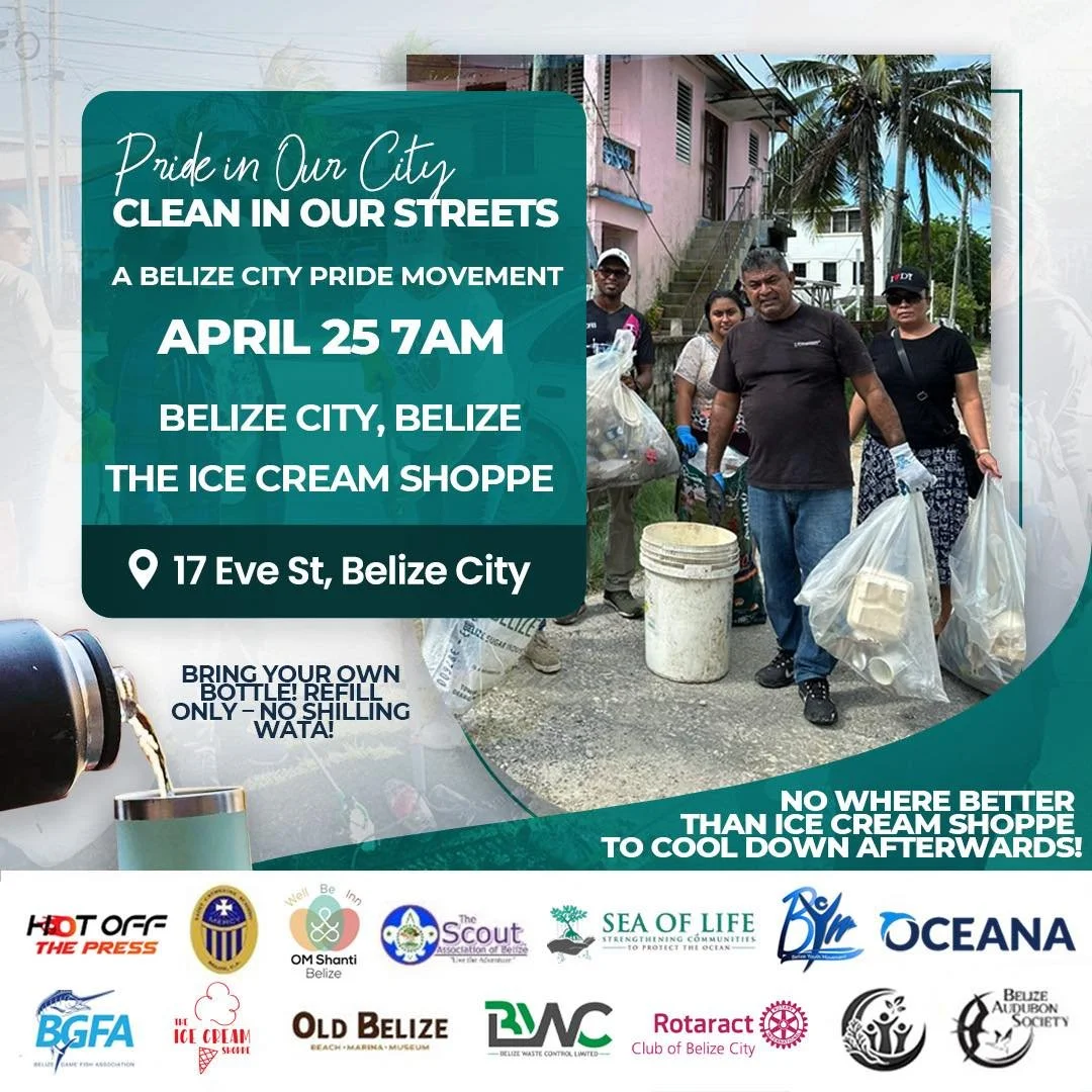 The community is back in Belize City for another chance to make it cleaner, healthier, and plastic-free alongside @seaoflifeorg! 🧼 Bring your refillable water bottle + good vibes, and we&rsquo;ll bring the rest. 💪🏽 Let&rsquo;s take pride in our ci