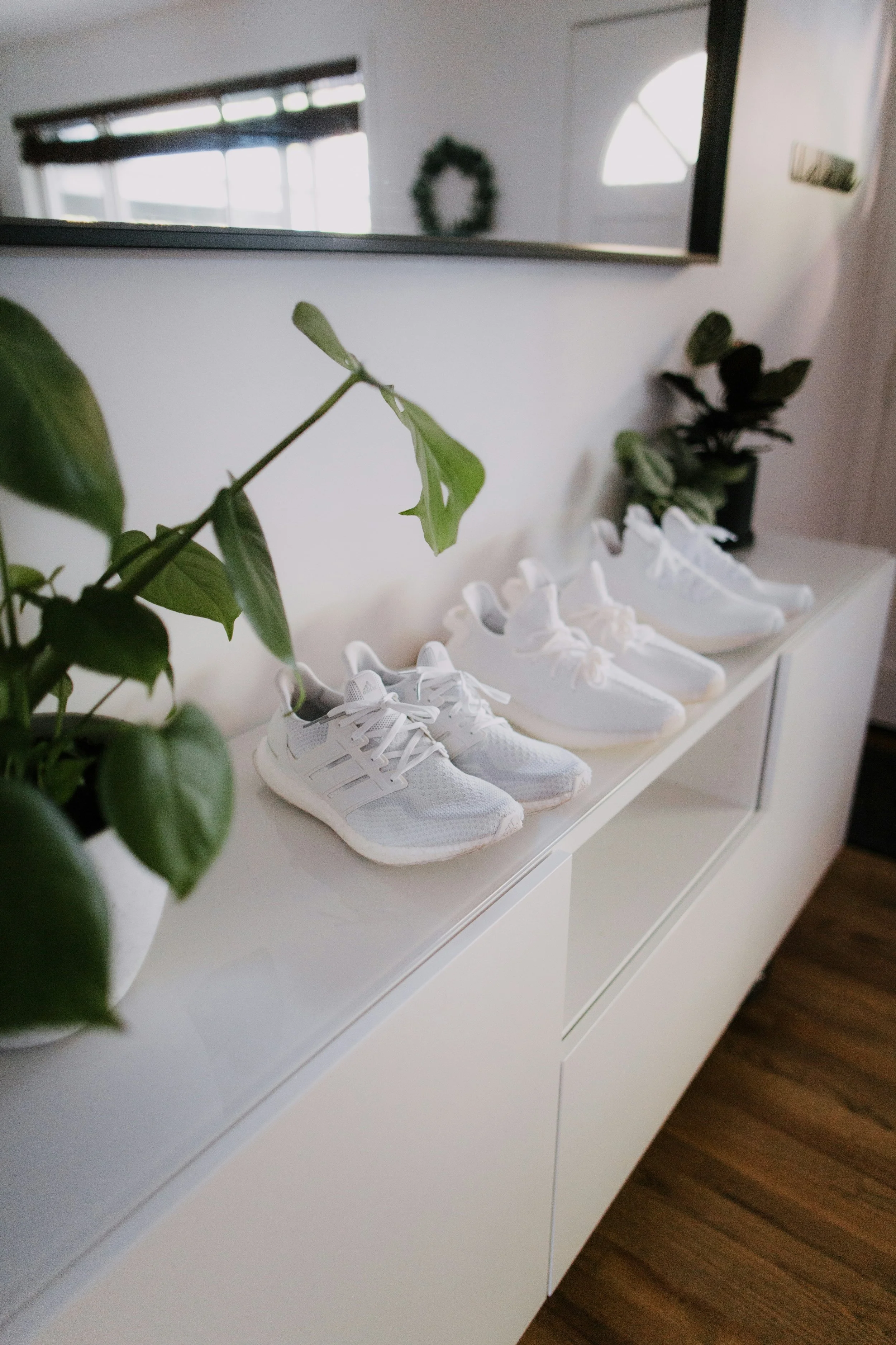 Decorative shelving with functional storage and thoughtfully selected home décor.