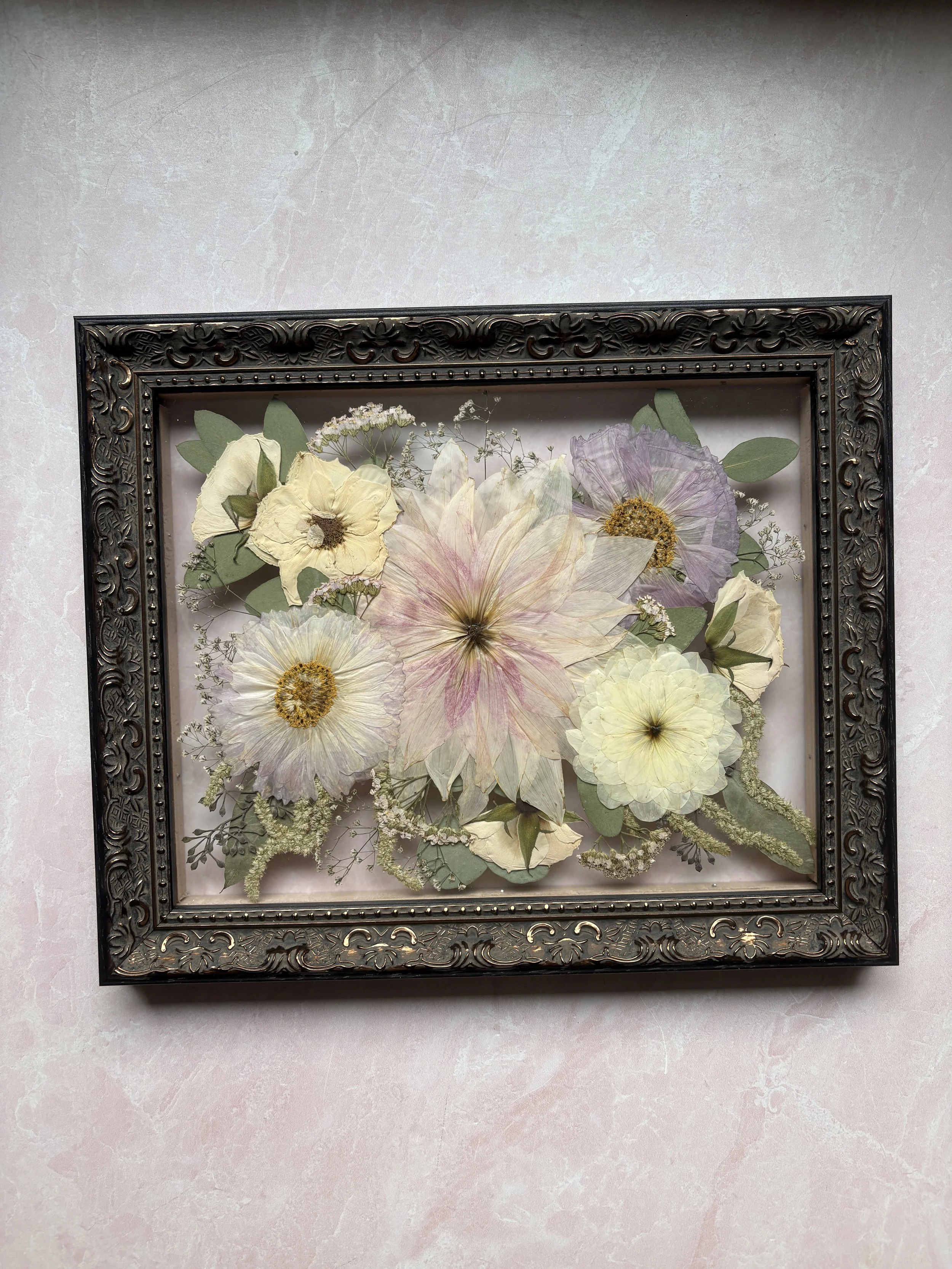 8x10" Floating Frame Pressed Wedding Bouquet