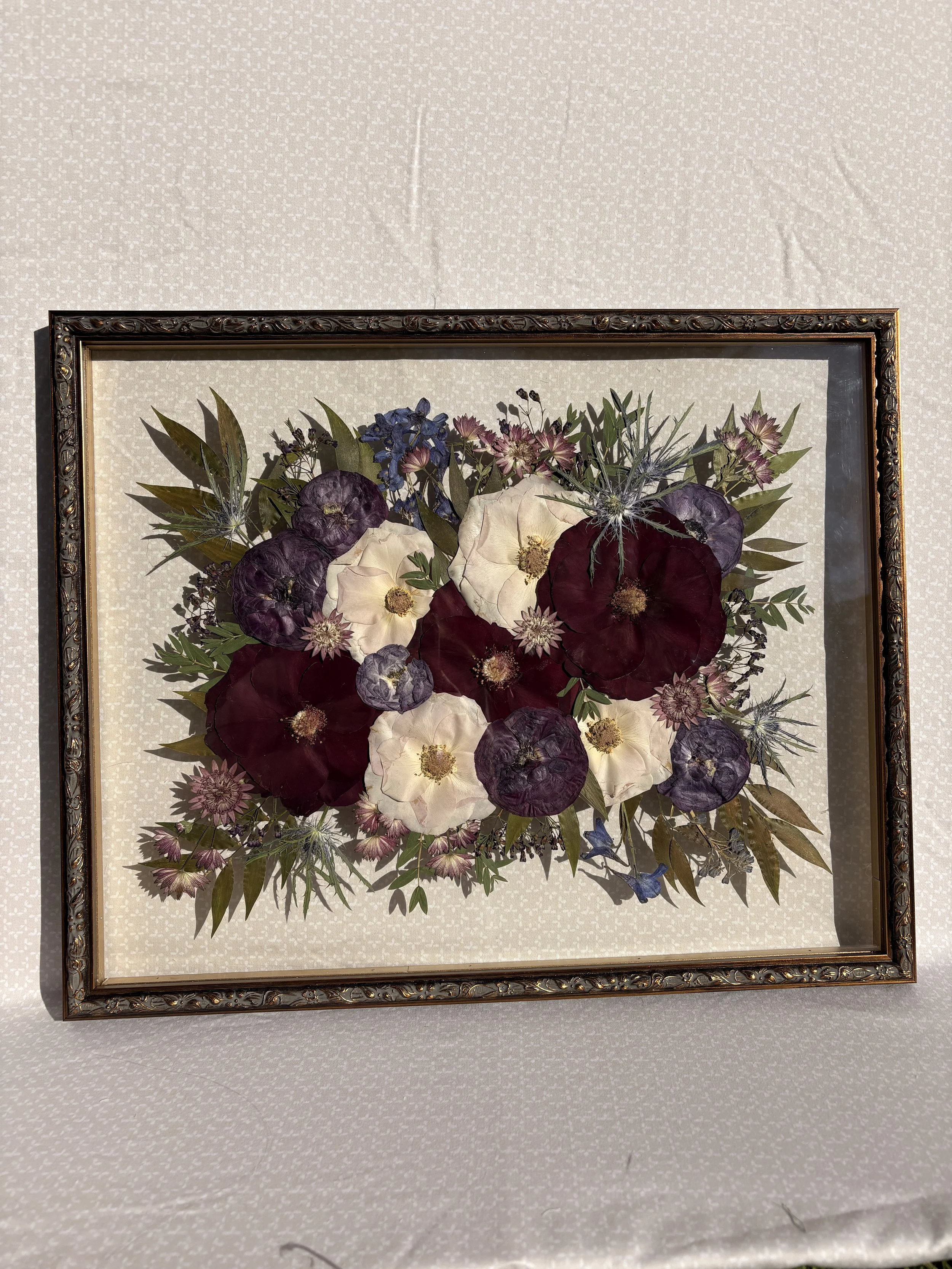 16x20" Floating Frame Pressed Wedding Bouquet