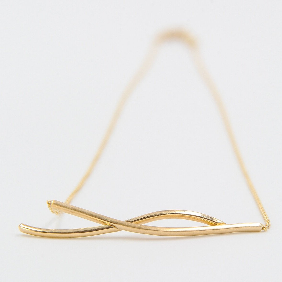 Two Lines Necklace in Gold - Anna Machado Jewelry Design NY - Linhas Collection