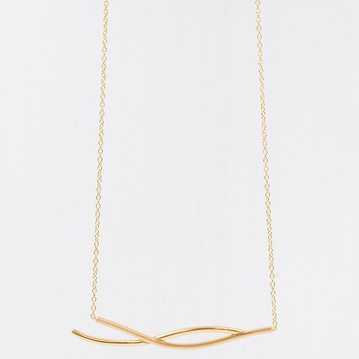 Two Lines Necklace in Gold - Anna Machado Jewelry Design NY - Linhas Collection