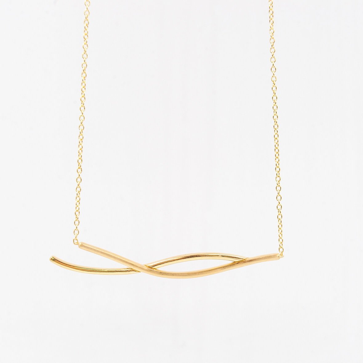 Two Lines Necklace in Gold - Anna Machado Jewelry Design NY - Linhas Collection