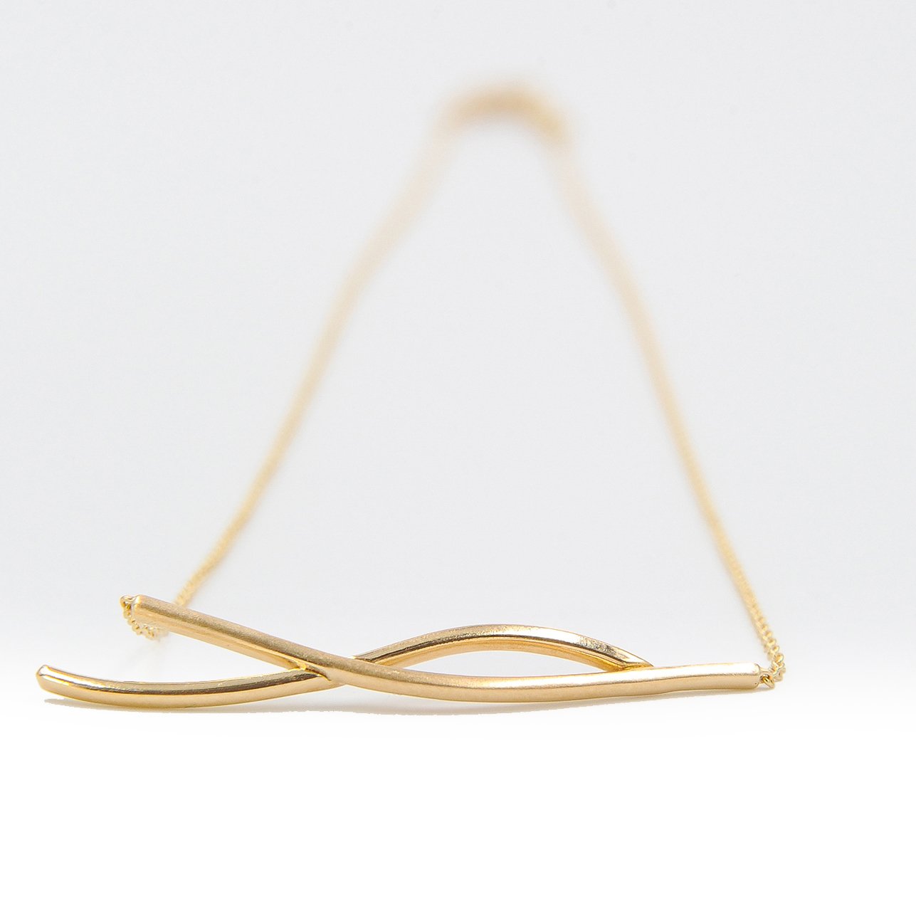 Two Lines Necklace in Gold - Anna Machado Jewelry Design NY - Linhas Collection