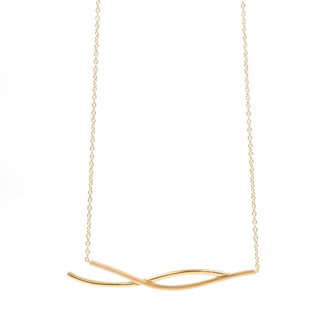 Two Lines Necklace in Gold - Anna Machado Jewelry Design NY - Linhas Collection