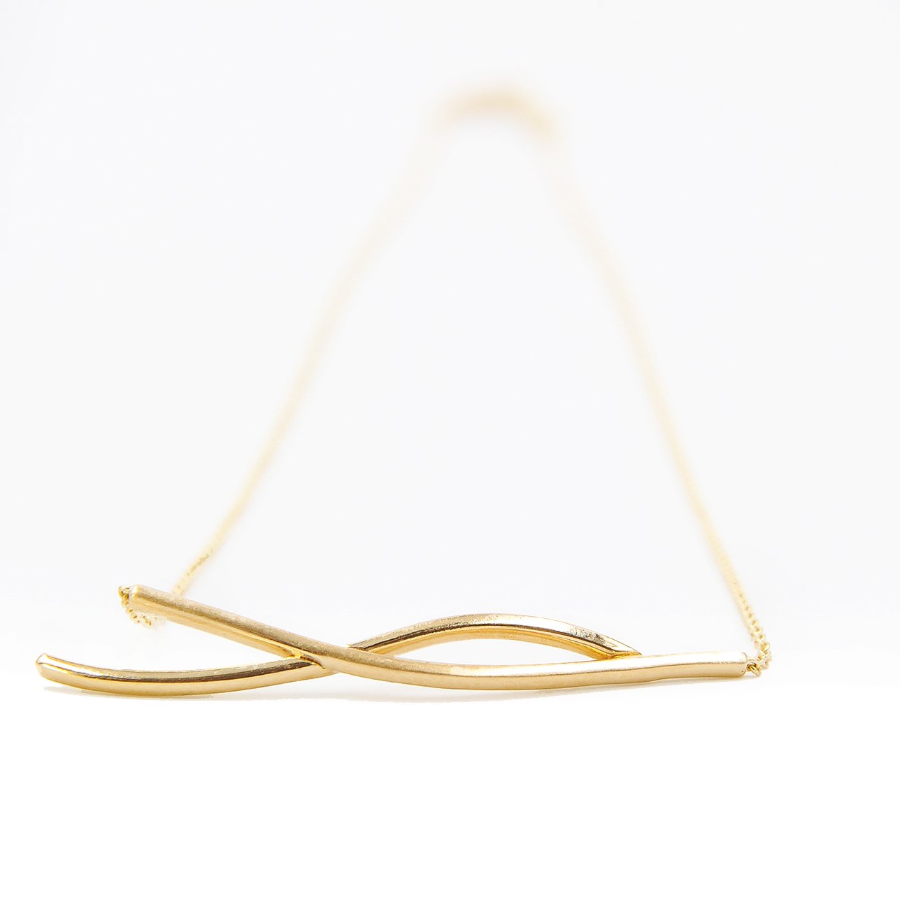 Two Lines Necklace in Gold - Anna Machado Jewelry Design NY - Linhas Collection