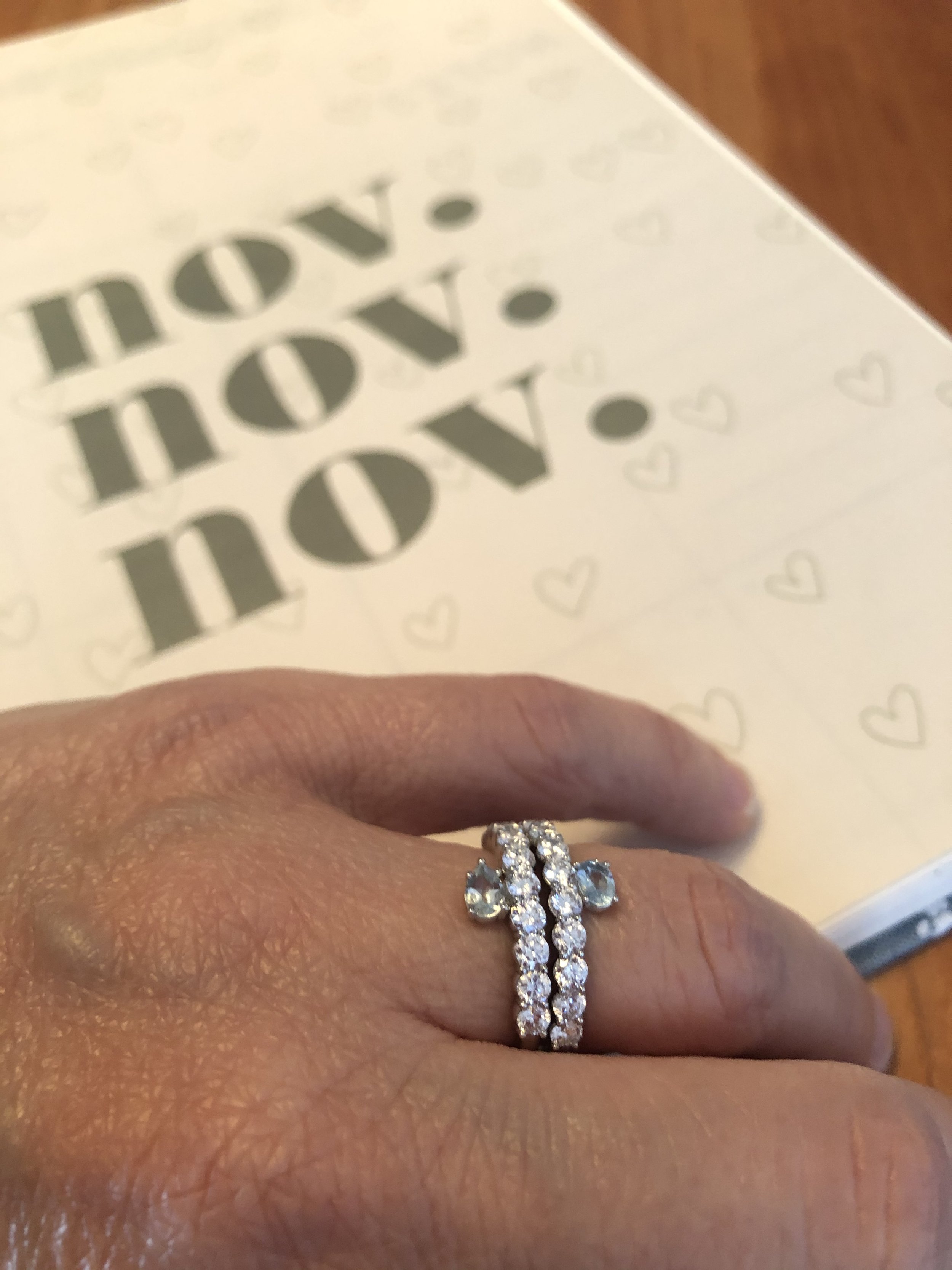 Diamond and Aquamarine Twin Rings Anna Machado Jewelry NY - Special Projects 1