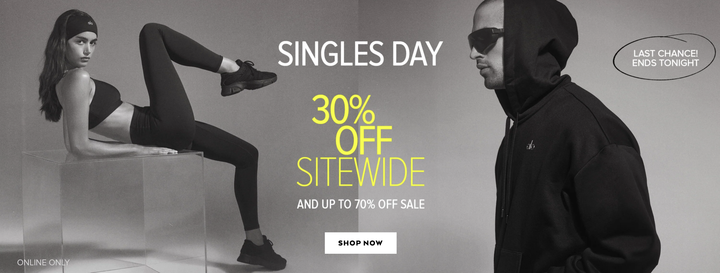 Celebrate Singles' Day in Style with up to 70% off on Alo Yoga