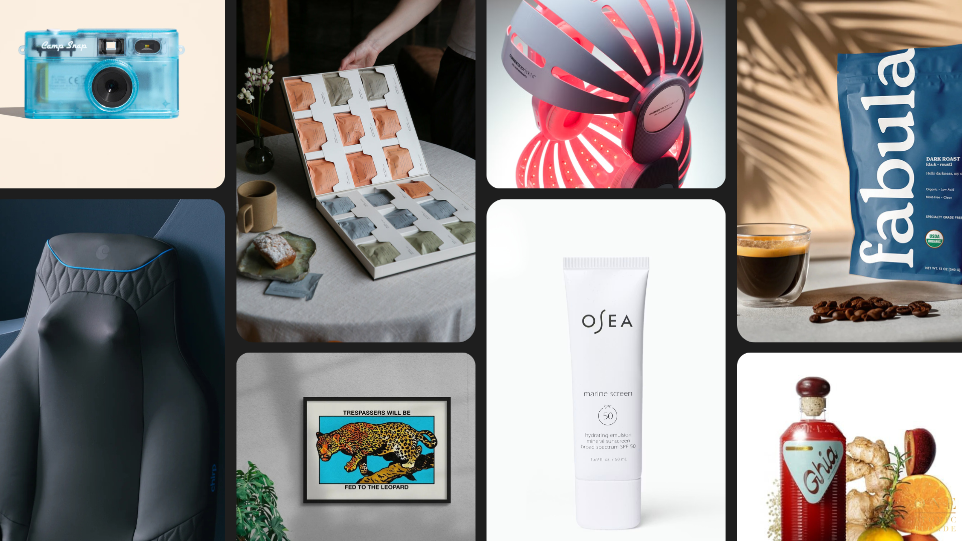 2026 Father's Day Gift Guide Camp Snap CurrentBody US Chirp Contour Massage Table Art Drool DONA Tea Ghia OSEA Malibu marine screen Fabula coffee beans