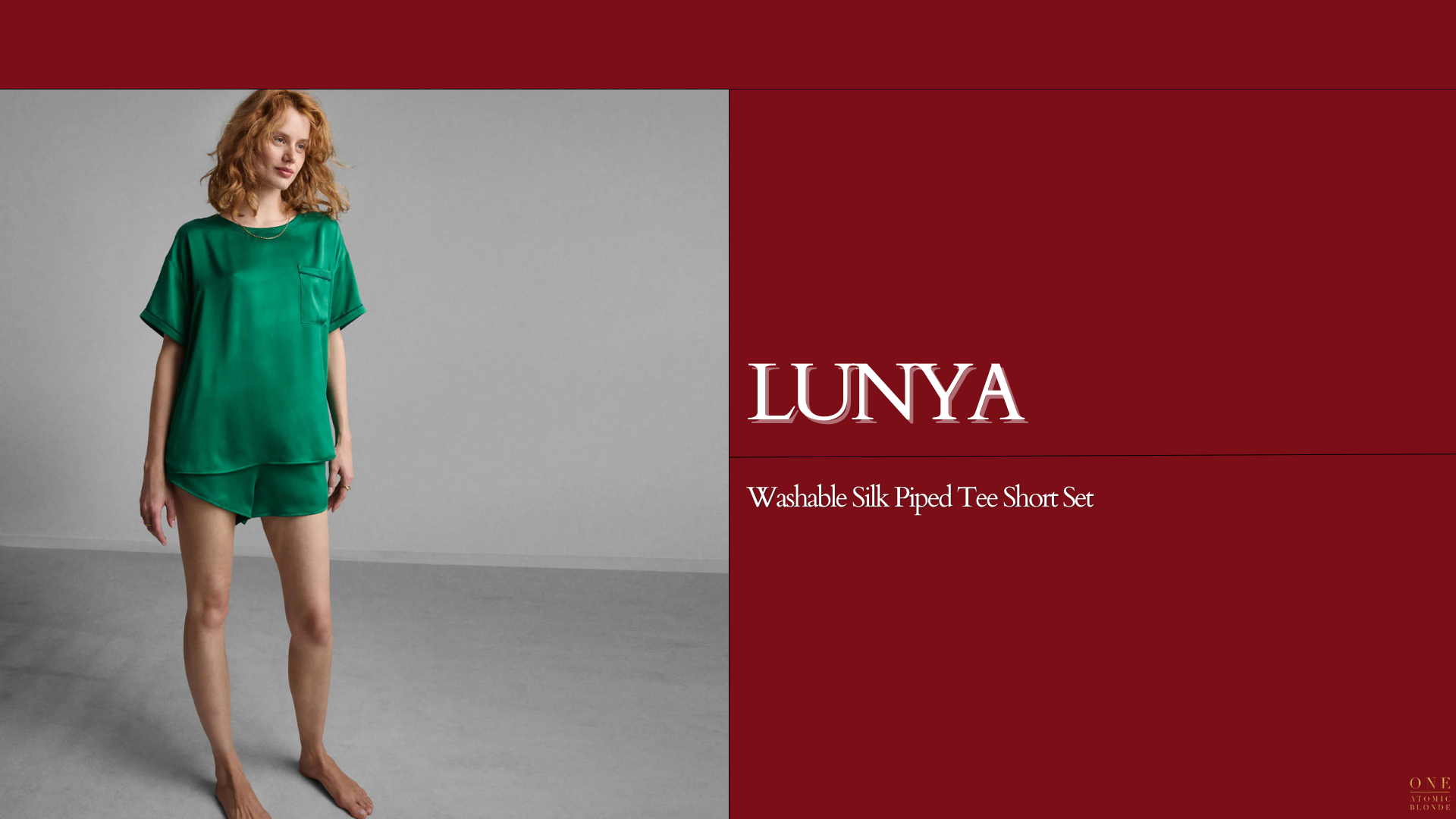 ONE ATOMIC BLONDE HOLIDAY GIFT GUIDE 2024 WELLNESS GIFTS LUNYA WASHABLE SILK PIPED TEE SHORT SET.png