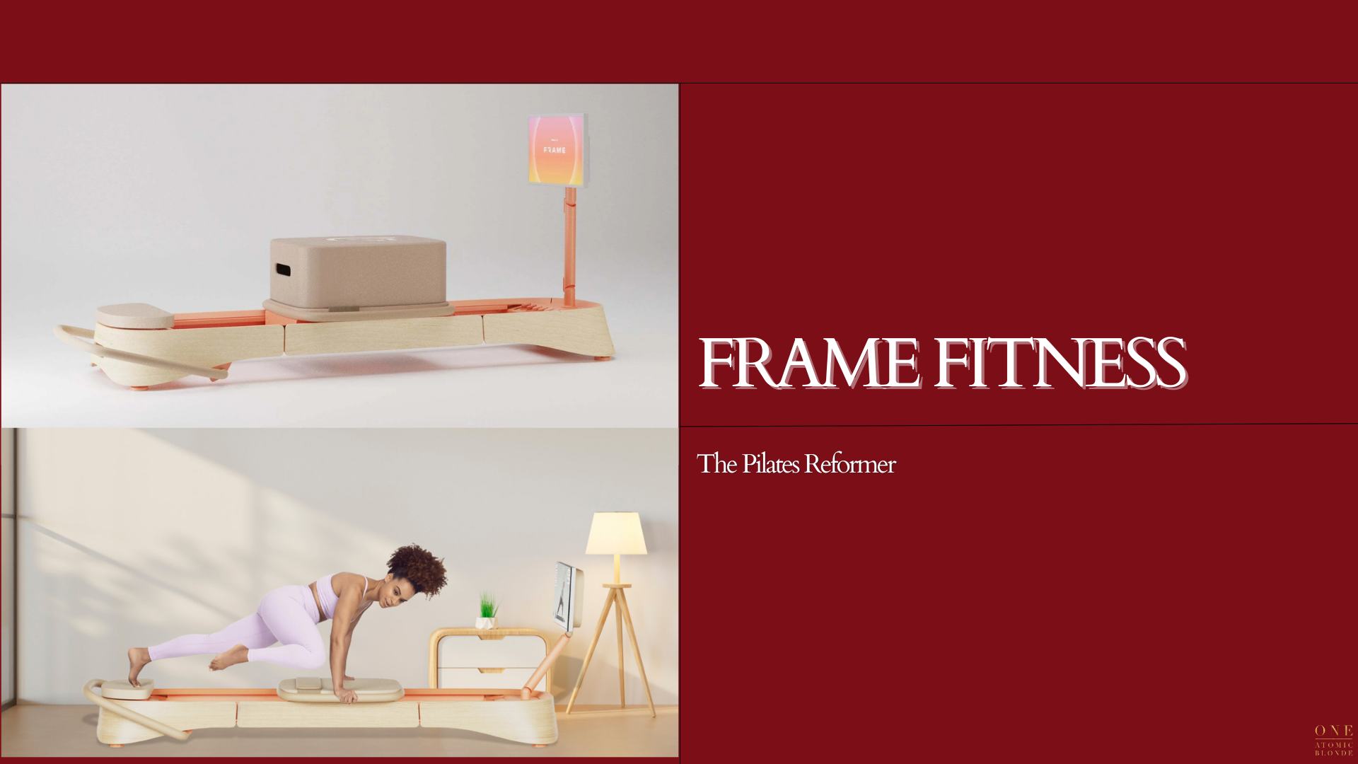 ONE ATOMIC BLONDE HOLIDAY GIFT GUIDE 2024 WELLNESS GIFTS FRAM FITNESS THE PILATES REFORMER.png