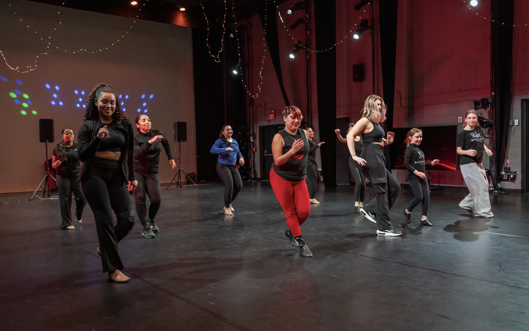 Dancers practicing choreography