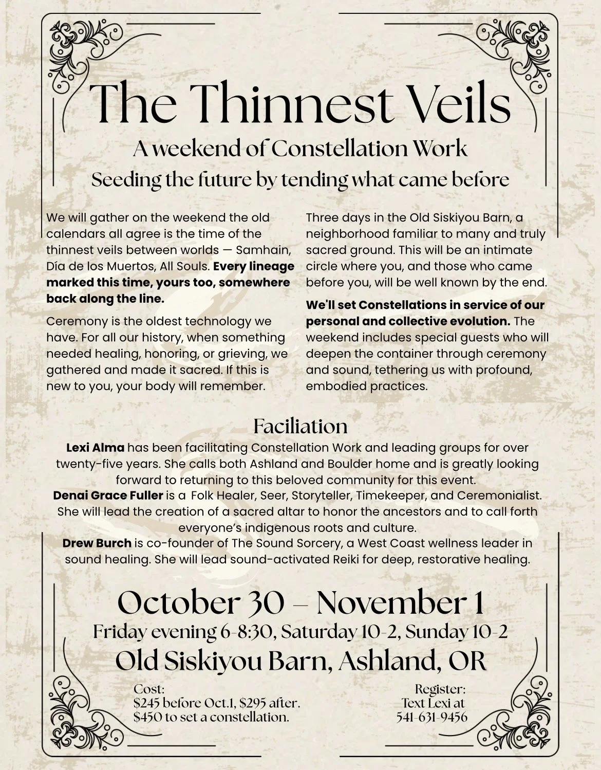 The Thinnest Veils Samhain Weekend Retreat