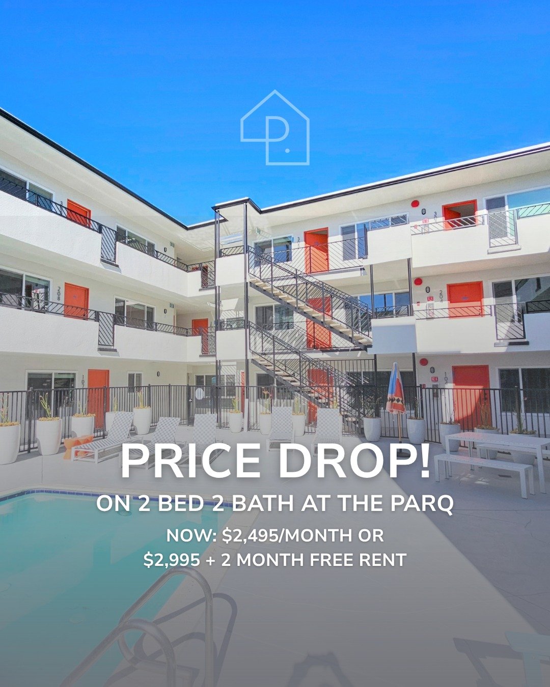Don't miss out on this incredible deal!

Our price drop on the 2 Bed 2 Bath units at the Parq in North Park is unheard of! Choose between $2,495/month or $2,995/month + 2 months free rent. These units are newly renovated with updated appliances in on