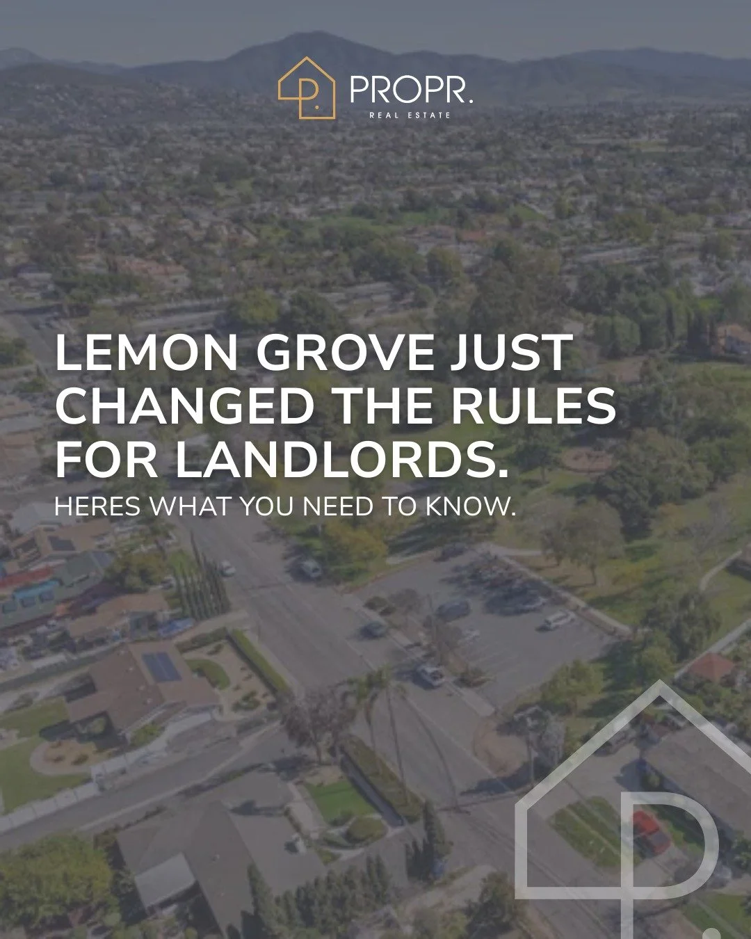 New renter protections just passed in Lemon Grove, here's what landlords need to know:

&rarr; 120-day notice required for all no-fault evictions
&rarr; Mandatory relocation assistance plus one month's fair-market rent
&rarr; Enhanced payouts for sen