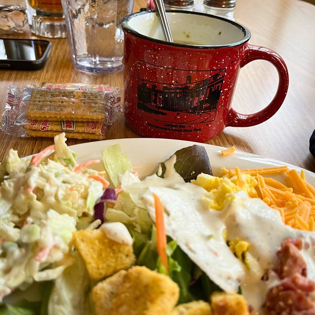 Dinner, lunch, or breakfast at McCormicks creek State Park, Canyon Inn. Because we love the atmosphere and peacefulness of the park. ❤️ #localloves #indianastateparks