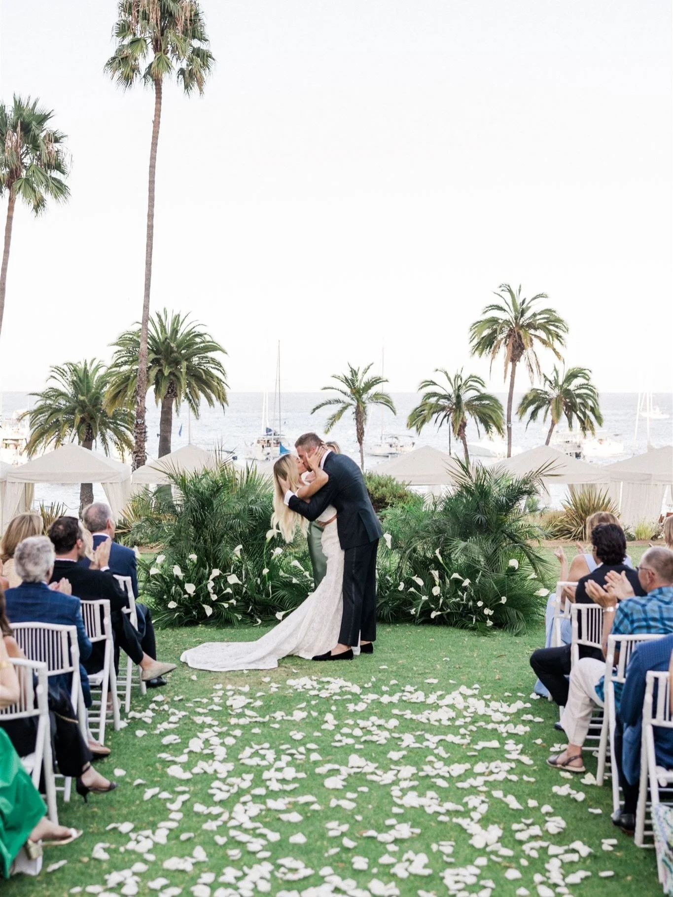 Iconic scenes from Maddie and Griffin&rsquo;s Catalina Island ceremony 🦌

Planning &amp; Design @Lscottevents
Photography @valoriedarling
Music @Dartcollective @pinkmozartent
Venue @descansobeachclub
Stationery @juliekingstudio
Lighting &amp; Sound 