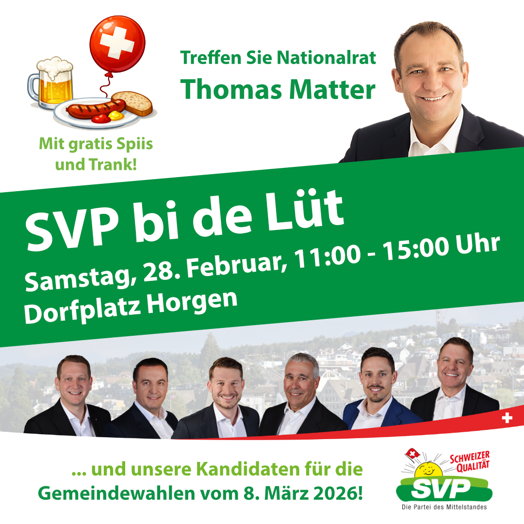 Einladung zum «SVP bi de Lüt» mit Nationalrat Thomas Matter