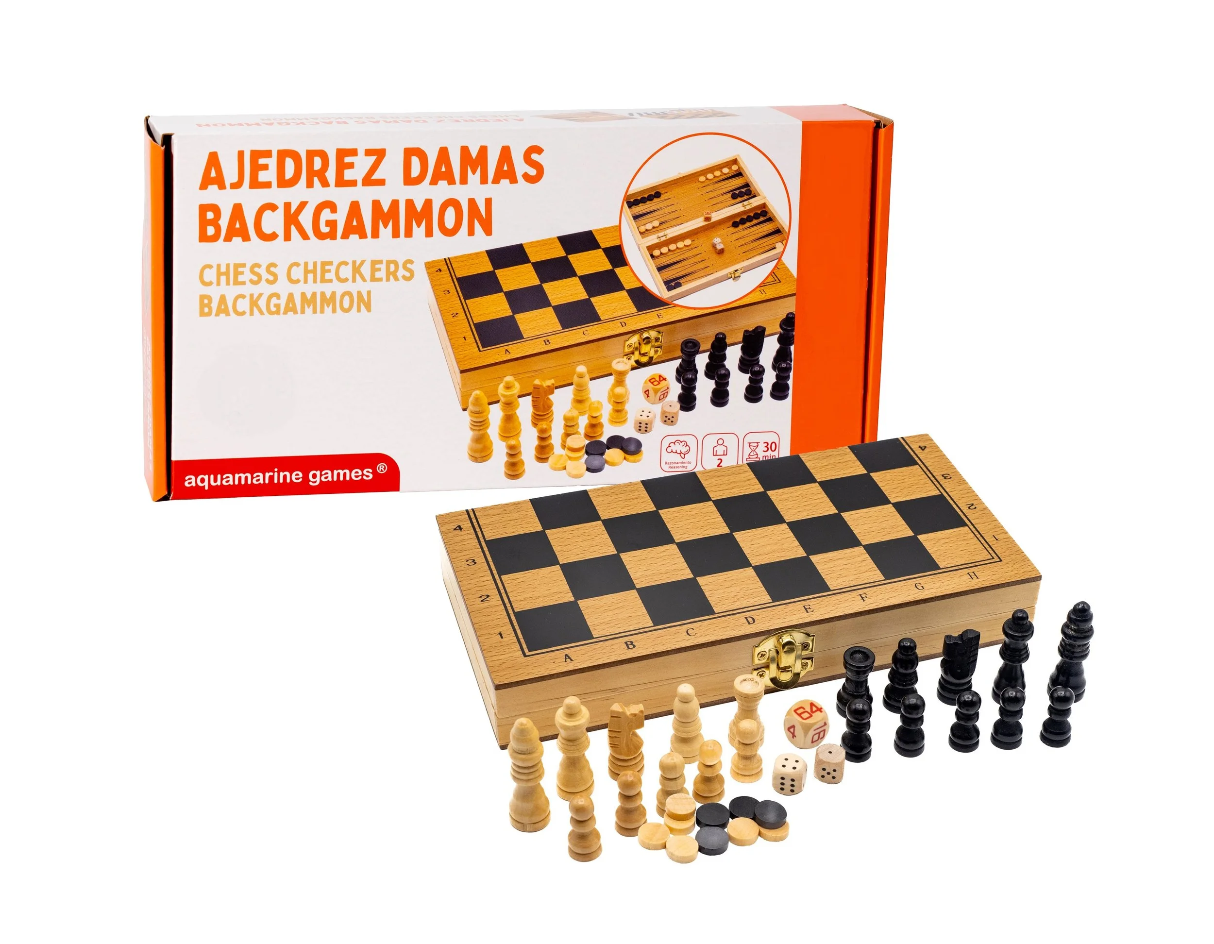 Ajedrez Damas y Backgammon FSC 100%