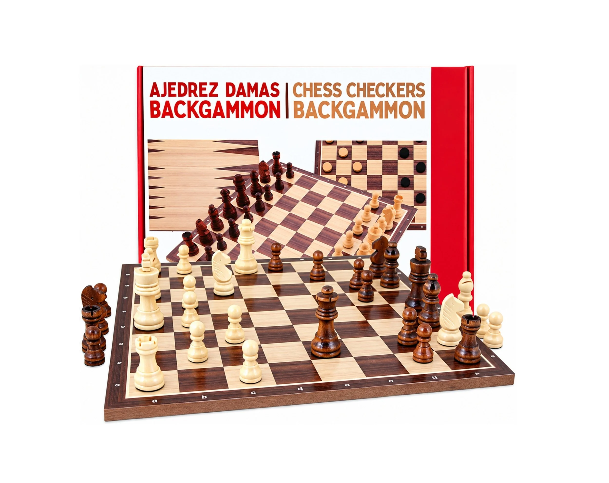 Ajedrez Damas y Backgammon FSC 100%