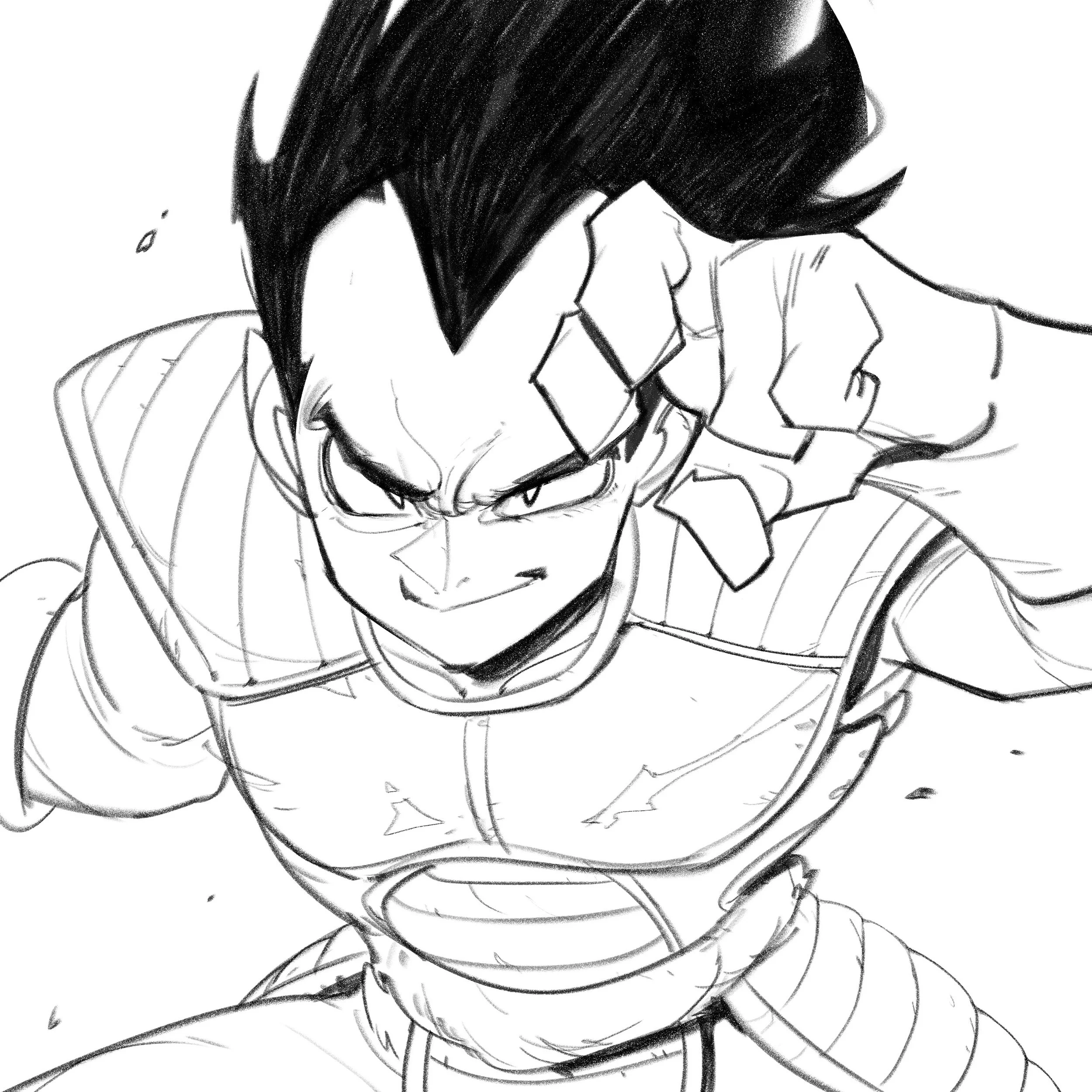 Vegeta saluting all the short kings in the house 👑 
I may paint this. Or not. The lines are looking nice though 

#vegeta #dbz #artistsoninstagram