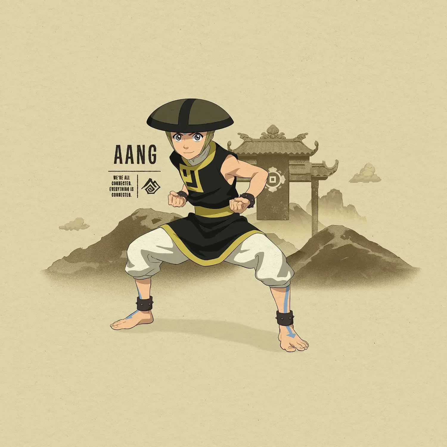 Avatar the last airbender artwork for 2023 consumer styleguide. Illustration by Felipe Magana