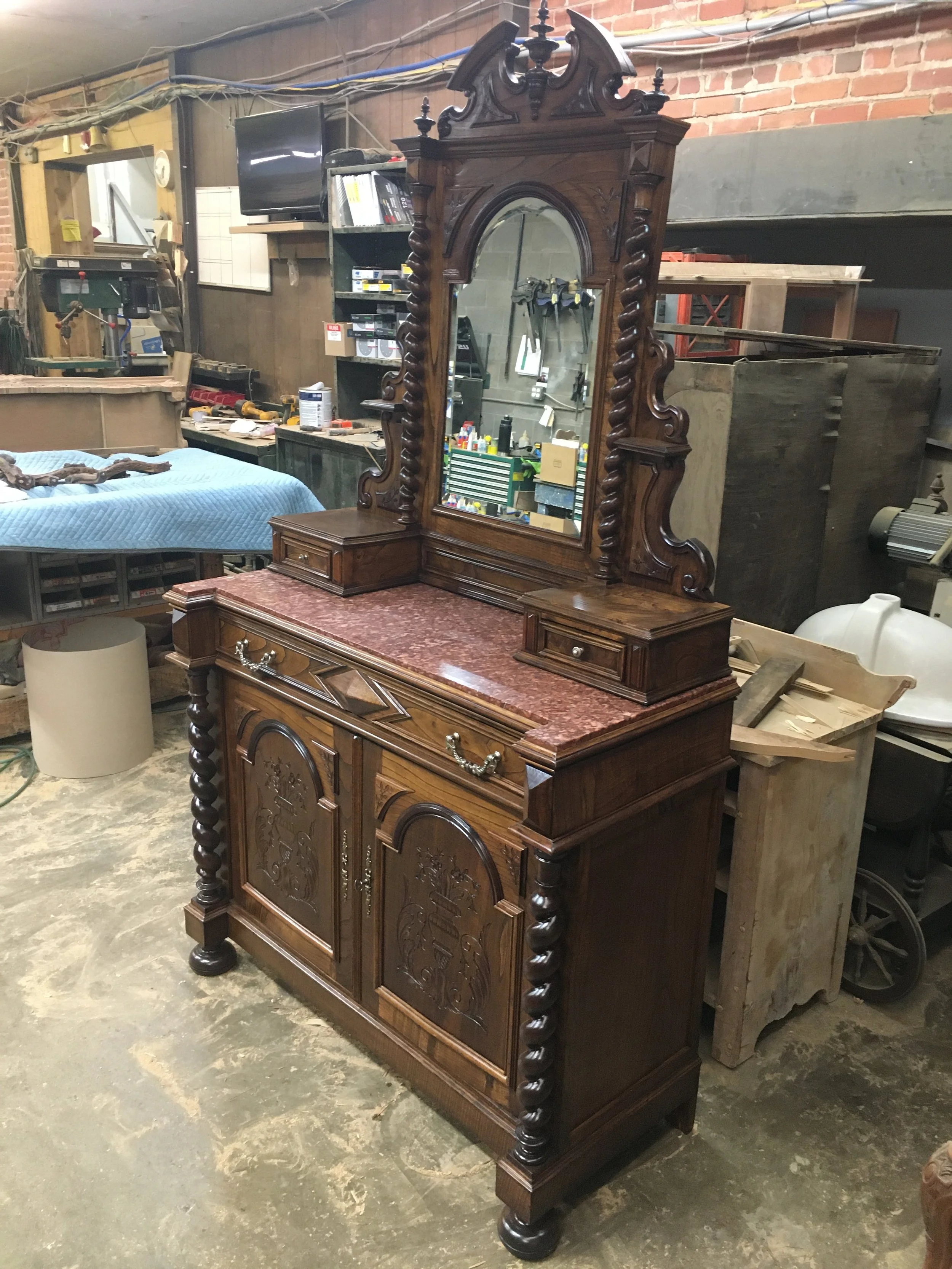 Refinished Antique Bedroom Set Sideboard