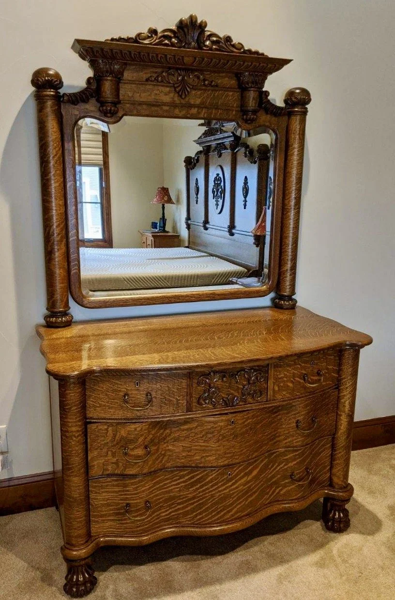 Refinished Antique Bedroom Set Dresser