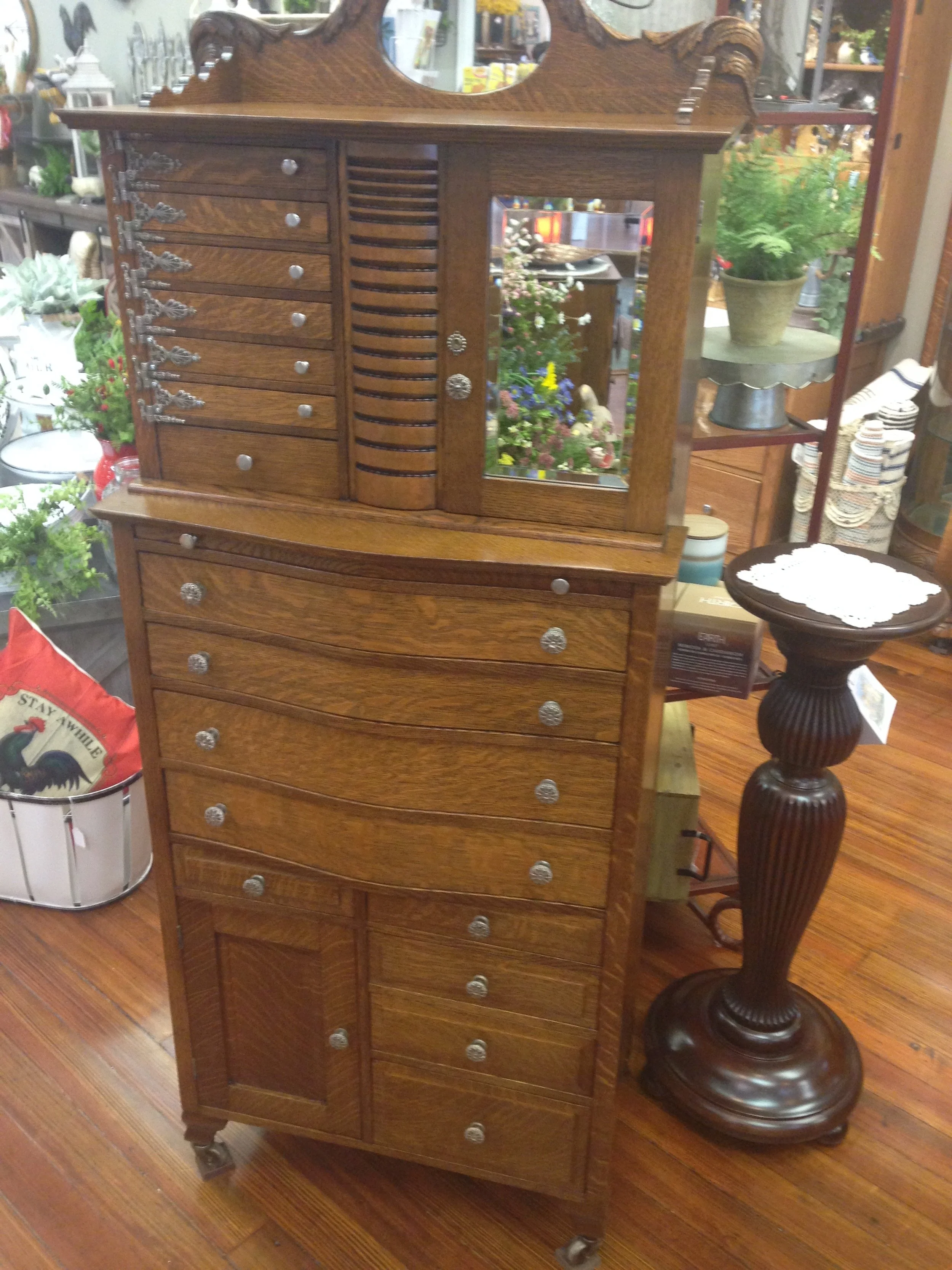 Refinished Antique Oak Cabinet