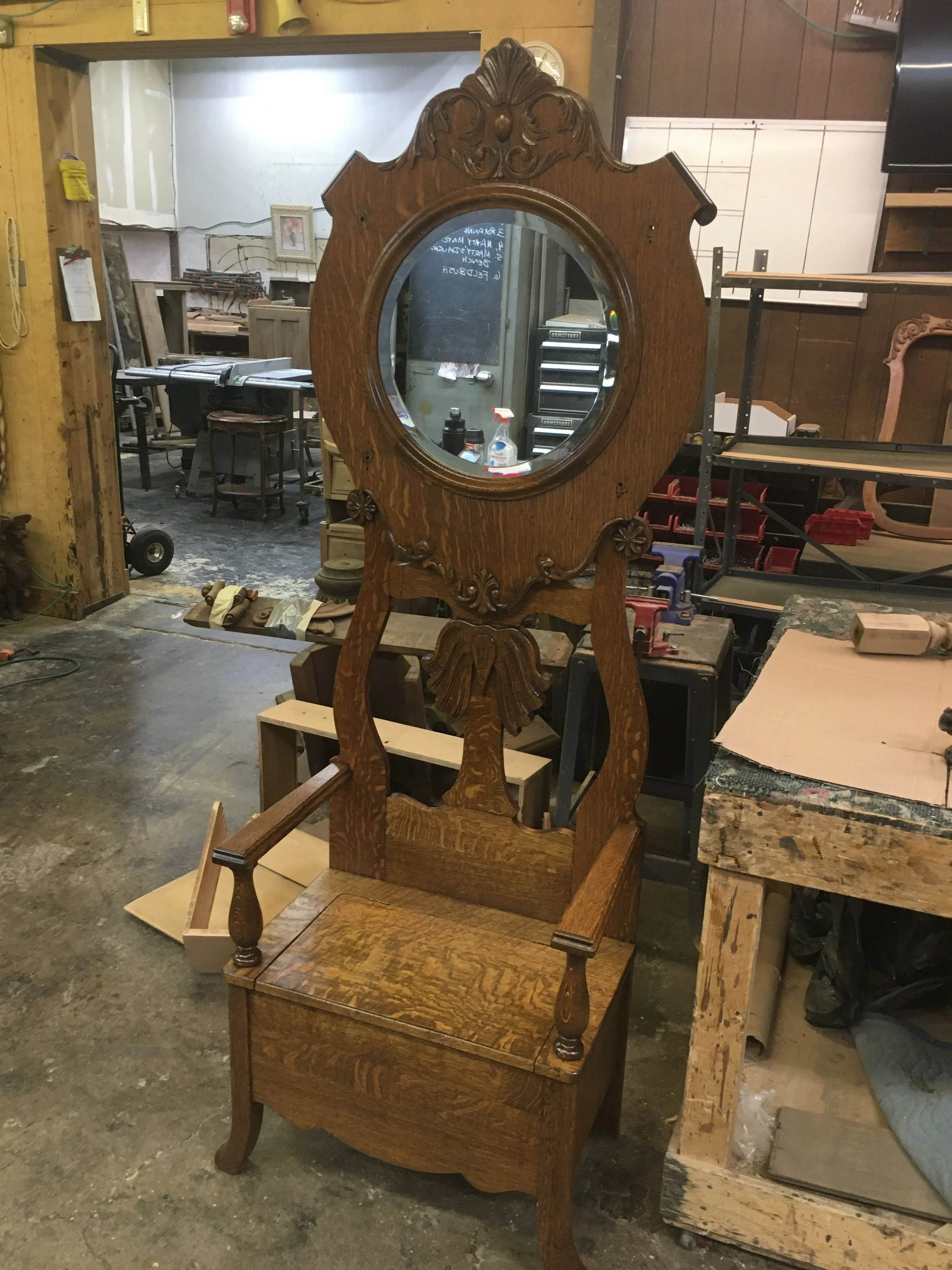 Refinished Antique Hall Tree