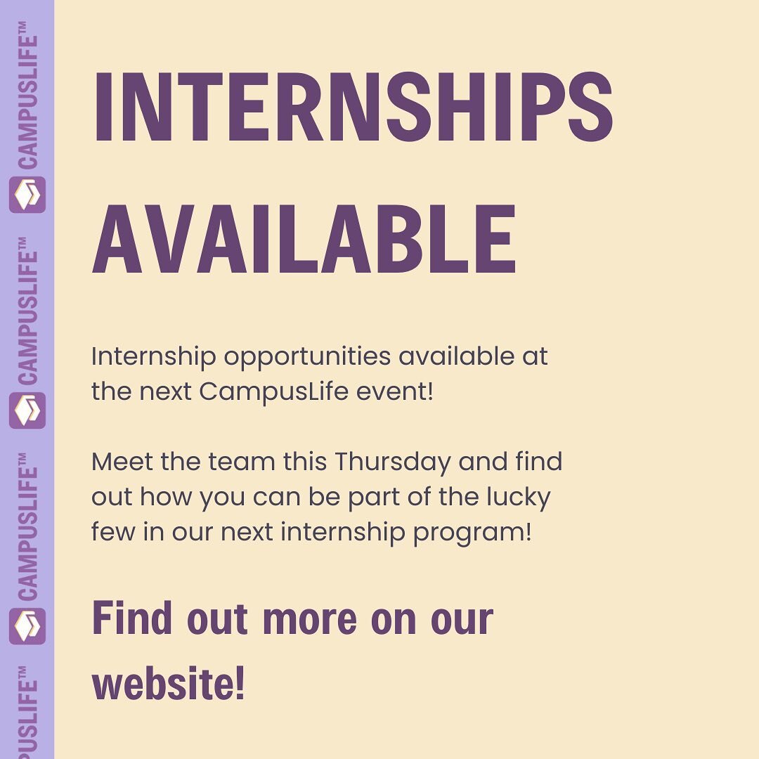 Are you looking for your next internship opportunity? 👀 Look no further, CampusLife internship program is back! 🥳

Exclusive sneak peak provided at our next CampusLife event! 🎉 Meet the team and get your application ready! 👩&zwj;💻

#campuslife #