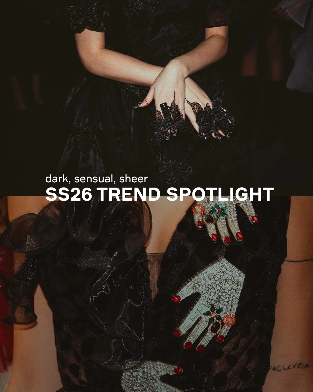 🖤 Transparency has been a defining theme in recent seasons, but SS26&rsquo;s sheer looks take on a darker, more deliberate edge - moving past the &ldquo;naked dressing&rdquo; conversation of recent years.

Designers use mesh, chiffon and lace to fra