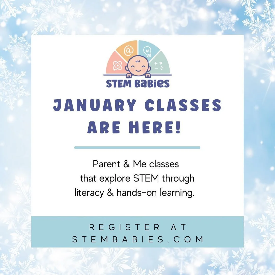 Our Sensory STEM class for ages 9 months + will be held Thursdays at 10am beginning 1/12/23. 

Our theme for this month will be Animals in Winter. 

Register at stembabies.com or use the link in bio. 

***************************************
Parent &