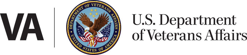 VA Dental Benefits logo. Graphic with the Department of Veterans Affairs seal featuring an eagle, American flags, and stars, along with text indicating 'Supporting Our Nation's Heroes' and 'United States of America'.