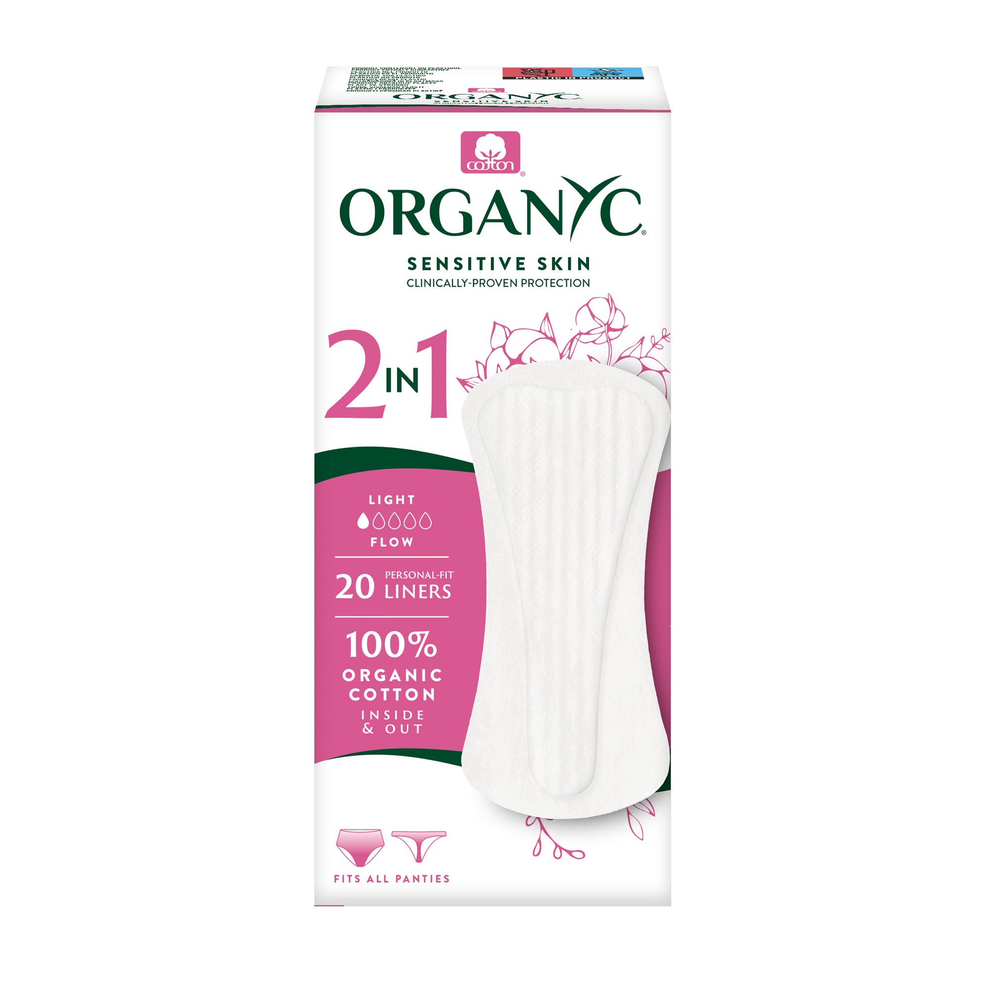 Organyc Organic Cotton 2 in 1 Panty Liner