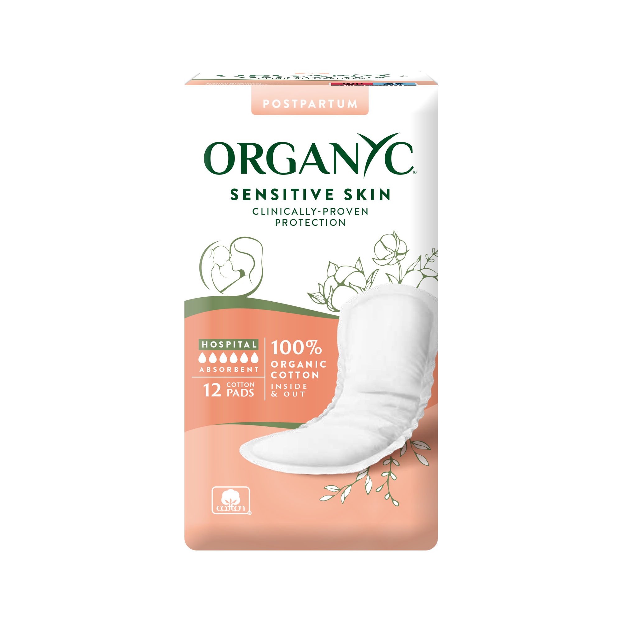 Organyc 100% Organic Cotton Maternity Pads - Hospital