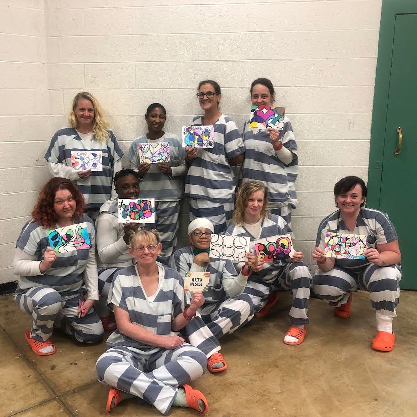 More neurographic art in a pod at the Maury County Jail